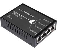 SUBZONAL-Metal 60W 4 Port Poe Extender, Mode 3 Disponibles, 1 in 4 Out Poe+ Repeater, 802.3af PoE 30W Sortie, 60W 802.3bt Entrée, 100m/250m Poe Extension pour Le périphérique POE (PoE5004-V2)