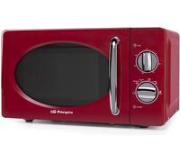 SUBZONAL-MI2020 Four à micro-ondes, 20 l de capacité, 6 niveaux de fonctionnement, minuterie jusqu¿à 30 min, modèle vintage, 700 W, acier, rouge