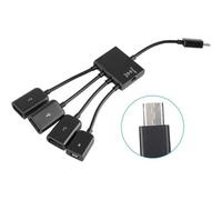 SUBZONAL-Micro USB HUB OTG Power Charging Host Cable Cord Reader Converter Adaptateur de Haute qualité Noir pour Disque Dur Mobile Ordinateur Portable E-Books ABS