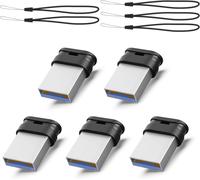 SUBZONAL-Mini Clés USB 16 Go, Lot de 5 Petite Clé USB 3.0 16Go avec Cordon Portable pour Voiture, Bureau, Ordinateur Portable Noir Ultra Fit Flash Drive Up to 70 Mo/s Read