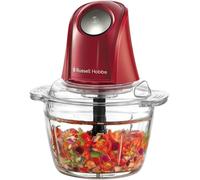 SUBZONAL-Mini hachoir électrique Bol en verre avec couvercle Blender Desire rouge (500 ml, mixeur polyvalent: fruits, légumes, viande, purée, compact, lames en acier inoxydable, 350 W) 27132-56