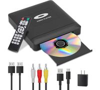 SUBZONAL-Mini Lecteur DVD HD avec HDMI, 1080p région Free Lecteur DVD pour Smart TV, câble de Sortie HDMI/RCA Inclus, Faible Bruit, PAL/NTSC intégré, Lecteur CD pour la Maison