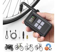 Subzonal-Mini Pompe À Vélo, Pompe À Vélo Électrique 150psi Avec Manomètre, Arrêt Automatique, Valves Presta/Schrader, Portable Mini Compresseur Vélo Compact Pour Vae, Vtt, Vélo De Route Et Ballons