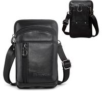 SUBZONAL-Mini Sacs à Bandoulière Homme, Petit Portefeuille Étui en Cuir Verticale Téléphone Holster pour iPhone 14 Pro Max, 14 Plus 13 Pro Max 12 11 XR SE Samsung S20 Porte Telephone Sport
