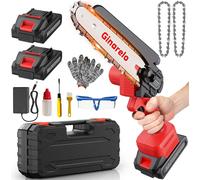 SUBZONAL-Mini Tronconneuse a Batterie Tronçonneuse - 800W Coupe Branche Électrique Scie Sans Fil petite Elageuse Chainsaw 6 Pouces avec 2 Batteries 3 Chaînes l'Élagage le Jardin Cour Bois jardinage O