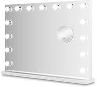 Subzonal-Miroir Maquillage Hollywood Avec Éclairage 58x46 Cm ¿ Miroir Led Dimmable Avec Grossissement 10x ¿ Blanc