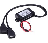 SUBZONAL-Module de Convertisseur Double USB, 3A DC 12V à DC 5V Double Module de Convertisseur D'adaptateur de Chargeur USB pour la Charge de Téléphone de Moto de Voiture