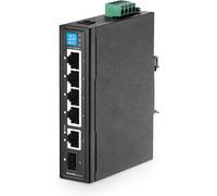 SUBZONAL-MokerLink Commutateur Industriel à 6 Ports - 4 Ports 100/1000 Mbps, 1 Liaison Montante Gigabit, 1 SFP - Rail DIN en Métal et Ethernet Mural