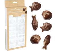 Subzonal-Moule Rigide Fritures En Chocolat - Moule Chocolats Friture Pâques 3d - Accessoire Pâtisserie De Qualité Professionnelle - Poissons Coquilllages - Transparent - 6750