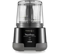 SUBZONAL-Moulinex 1,2,3 DP8108 - Hachoir électrique 1000 W, 2 lames Powerlife, capacité de jusqu'à 350 g/550 ml, couvercle hermétique, système de protection contre la surchauffe, compact, noir