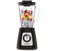 SUBZONAL-Moulinex Blender mixeur électrique, Bol verre 1,75 L, Puissance 800 W, Verrouillage sûr, Ergonomique, Broyeur à grains, Smoothies, Glace pilée, Blendforce, Noir LM430810