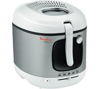 SUBZONAL-Moulinex Friteuse à huile, Cuve 3 L, Revêtement antiadhésif, Thermostat, Voyant lumineux, Tamis filtrant breveté, Filtre charbon, Mega AM480070, Blanc / Silver