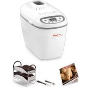 SUBZONAL-Moulinex Home Bread Baguette Machine à petits pains, 16 programmes, Résultats homogènes, Jusqu'à 1,5 kg de pain frais, Plaques croustillants, 3 niveaux de dorage OW610110, Blanc