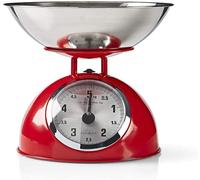 SUBZONAL-NEDIS Balance de Cuisine numérique Analogique Acier Removable Bowl Rouge