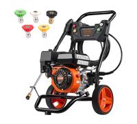 SUBZONAL-Nettoyeur Haute Pression à Essence, 3400 PSI, laveuse Haute Pression à gaz, 10 L/Min, avec Pompe en Aluminium, Pistolet pulvérisateur, rallonge et 5 Buses pour Voiture, Maison, allée, Vertic