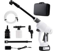 SUBZONAL-Nettoyeur Haute-Pression sans Fil 200 Bar: Pistolet Lavage Voiture Portable Mini avec Buse 6 en 1 4.0Ah Batterie Rechargeable - 4 Modes Pression pour Extérieur/Voiture/Balcon/Facade Maison