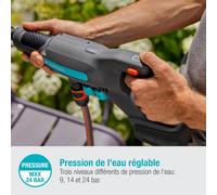 SUBZONAL-Nettoyeur moyenne pression sans fil AquaClean 24/18V P4A, kit Premium: Nettoyeur sans fil avec équipement complet, 3 niveaux de nettoyage, pression max. 24 bars, batteriechargeur (14800-31)