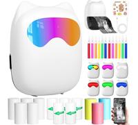 SUBZONAL-NLMWTI Mini Imprimante Portable, Imprimante Thermique Instantanée sans Fil Bluetooth avec 14 Rouleaux de Papier, imprimante Etiquette autocollante pour iOS & Android, pour Notes, Photos, Jou