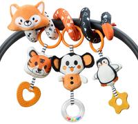 Subzonal-Noir Et Blanc Spirale D'activité Bébé, Eveil Poussette Jouet Pour Bebe 0 3 6 9 Mois, Jeux Suspendre Avec Hochet Et Anneaux De Dentition Pour Auto, Stroller Arch, Berceau, Peluche Jouets Cade