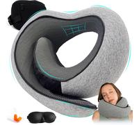 Subzonal-Nomadike Oreiller De Voyage, Oreiller De Voyage Avion, Mousse À Mémoire De Forme 100% Pure Pour Un Confort Ergonomique Ultime, Idéal Pour Voyager En Avion, En Voiture