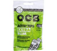 SUBZONAL-OCB Activ'Tips Extra Slim 6mm Filtre à charbon actif avec bouchons en céramique 50 filtres par sachet 5 sacs (250 filtres)
