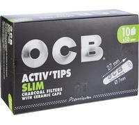 SUBZONAL-OCB Activ'Tips Slim Lot de 500 filtres à charbon actif avec bouchons en céramique