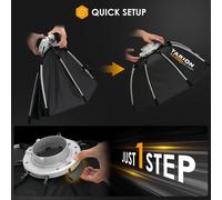 SUBZONAL-Octabox Softbox Dépliable Rapide - 65cm/26 Boîte à lumière octogonale avec Monture Bowens - Grille alvéolée pour éclairage Portrait et Studio OC-65F SOFTBEAM