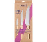Subzonal-Opinel - Coffret Trio Parallèle, 1 Couteau De Chef N°118, 1 Couteau À Découper N°120 , 1 Couteau D¿Office N°126 - Acier Inox, Bois De Hêtre - Garantie À Vie