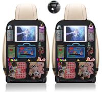 Subzonal-Organisateur De Voiture, 2pcs Protège-Siège Arrière Voiture Enfants Kick Mats, Protection Arrière De Siège Auto Imperméable, Support Tablette Transparent Rangement De Voiture, Multi-Poches