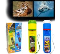 SUBZONAL-Pack de 2 Torches et Projecteurs Wild Animal & Seaworld, 6 Disques 48 Images, Lampe de Poche pour Enfants 3+, Kits éducatifs, Cadeau Animalier Sauvage & Monde Océaniquepour Garçons et Filles