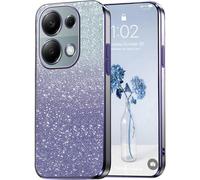 SUBZONAL-Paillettes Coque pour Xiaomi Redmi Note 13 Pro 4G / Poco M6 Pro - Étui Transparente Glitter Dessin Élégant Souple Ultra Fine Fille Femme Légère Antichoc Housse (Violet)
