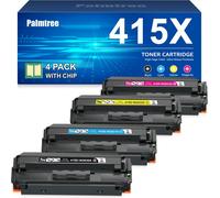 SUBZONAL-Palmtree 415X avec Puce Compatible pour HP 415X 415A Toner pour HP Color Laserjet Pro MFP M479fdw Toner M479dw M454dw M454dn M479fdn M479fnw W2030X W2030X W2032X W2033X 4-Pack Noir Cyan Jaun