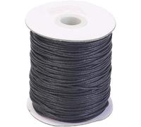 Subzonal-Pandahall 100 Verges/Rouleau 1.5mm Tressé Coton Ciré Cordon Chaîne Bijoux À Bricoler Soi-Même Artisanat Macramé Faisant Des Perles Fil Corde Avec Bobine (Noir)