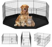 Subzonal-Parc Pour Chien 61 Cm Enclos Lapin Chat Chiot Avec Tapis Clôture Pour Animaux De Compagnie De Petite Et Moyenne Taille 8 Panneaux Grillagés Pliants En Métal Pour Jeux Extérieur Intérieur Cam