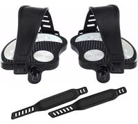 Subzonal-Pédales De Vélo D'appartement 9/16"" Avec Sangles Réglables, Compatibles Avec Vélo De Spinning, Stepper Et Vélo D'intérieur, Noires