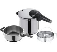 SUBZONAL-Perfect Premium Lot de 3 cocottes à Induction 6,5 l + 3 l avec kit d'insertion, Acier Inoxydable Cromargan, 2 Niveaux de Cuisson, Bouton Rotatif
