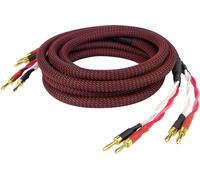 SUBZONAL-Perferct Sound Câble haut-parleur flexible 2 x 2 m, fiches bananes de qualité, confectionné, Coloris noir/rouge