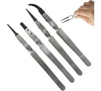 Subzonal-Pince À Épiler Pincettes Antistatique En Acier Inoxydable Pince Brucelle Avec Pointes En Plastique Antistatiques - Outils De Précision Pour Électronique, Bijouterie, Modélisme Et Cosmétique