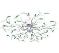 SUBZONAL-Plafonnier à Bras en Cristal Acrylique Lustre Lampe Suspendue Luminaire Eclairage d'Intérieur Salon Chambre à Coucher 5 Ampoules E14 Vert