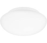 Subzonal-Plafonnier Ella - Diamètre : 28 Cm - 1 Ampoule - En Acier Et Verre Blanc Opale Mat - Pour Salon, Cuisine, Bureau, Couloir - Culot E27