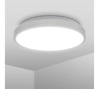 Subzonal-Plafonnier Led 12 Watt Spéciale Salle De Bain I Lampe De Salle De Bain I Ø29 Cm I Lumière Blanche Neutre 4000 K I Protection Contre Les Éclaboussures Ip44 I Cadre Argenté