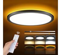 Subzonal-Plafonnier Led Dimmable 24w, Plafonnier Led Avec Telecommande, Veilleuse Dimmable 1800k, Panneau 3000k-6500k, Plafonnier Rond Led Ultra Fin Adapté Aux Chambres Chambres D'enfants Salons, Ø30