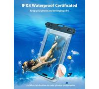 Subzonal-Pochette Étanche Smartphone Conception Sans Bordurelot De 2, Ipx8 Pochette Telephone Portable Etanche, Protege Telephone Eau Pour Iphone 17 16 15 14 Pro Max Samsung S25 S24 Ultra Jusqu'a 7,2