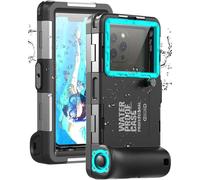 Subzonal-Pochette Étanche Universelle Ipx8 - Coque Protection Plongée 15m - Compatible Iphone, Samsung, Huawei, Xiaomi, Oppo, Vivo, Lg - Smartphones 4.7-6.8"" - Housse Sous-Marine (Noir/Bleu-Vert)