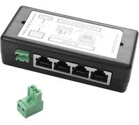SUBZONAL-POE Injecteur 100 Mégaoctets Power Over Ethernet via Alimentation 12V 24V 48V Distance jusqu'à 100m Prise Murale Power via Ethernet pour Appareil POE (4 Ports 1000Mbps, 9-48V)