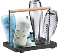 Subzonal-Porte-Bouteille Pour Sodastream - Seche Gourde Égouttoir Pour Bouteilles De Tous Types : Duo, Crystal, Easy, Bouteilles À Boire Et Biberons - Support De Séchage Universel (Métal, Noir)