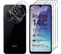 Subzonal-Pour Xiaomi Redmi 14c 4g/ Poco C75 Verre Trempé, 3+3 Pièces Protection Écran + Caméra Arrière Protecteur Film, 9h Dureté Hd Anti-Rayures Vitre Trempé Protecteurs D'écran Pour Redmi 14 C 4g