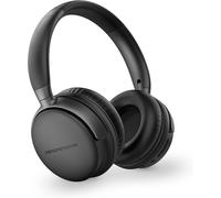 SUBZONAL-Power Radio - Casque Bluetooth (Radio FM, autonomie de 45 Heures, Lecteur MP3 MicroSD, Basses Profondes, Coussinets en Cuir protéiné et Mousse viscoélastique) Noir