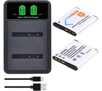 SUBZONAL-PowerTrust Lot de 2 batteries NP-BN1 et chargeur de type C pour Sony Cyber-Shot DSC-W830, DSC-W320, DSC-W810, DSC-W570, DSC-W800, DSC-WX220, DSC-WX100, DSC-W530, DSC-W310, DSC-W350, DSC-WX10