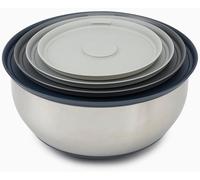 Subzonal-Prep&store - Bols Mélangeur Et Saladier Avec Couvercles, Ensemble De 4 Pièces (5l/3,8l/2,1l/1,2l), Acier Inox, Argenté